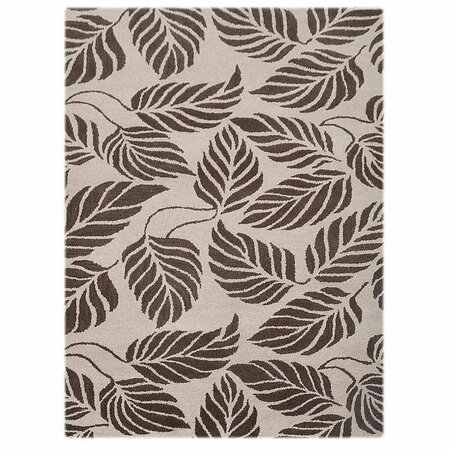 GLITZY RUGS 5 ft. x 8 ft. Hand Tufted Floral Wool Area Rug, Beige & Brown UBSK00510T0104A9